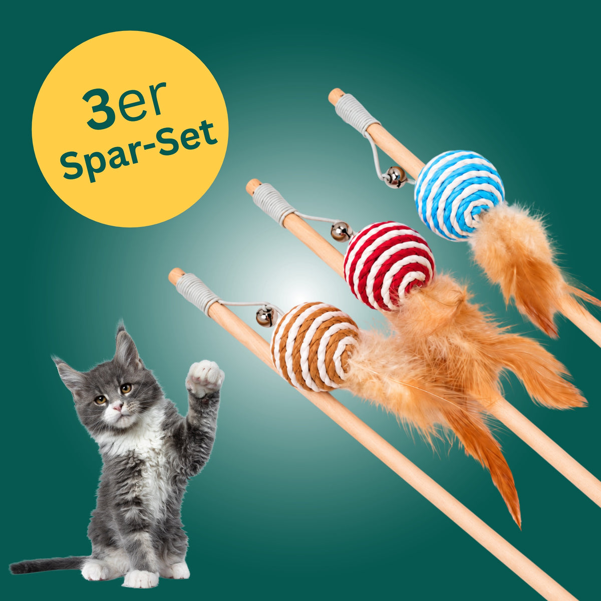 Katzenangel 3er Spar-Set