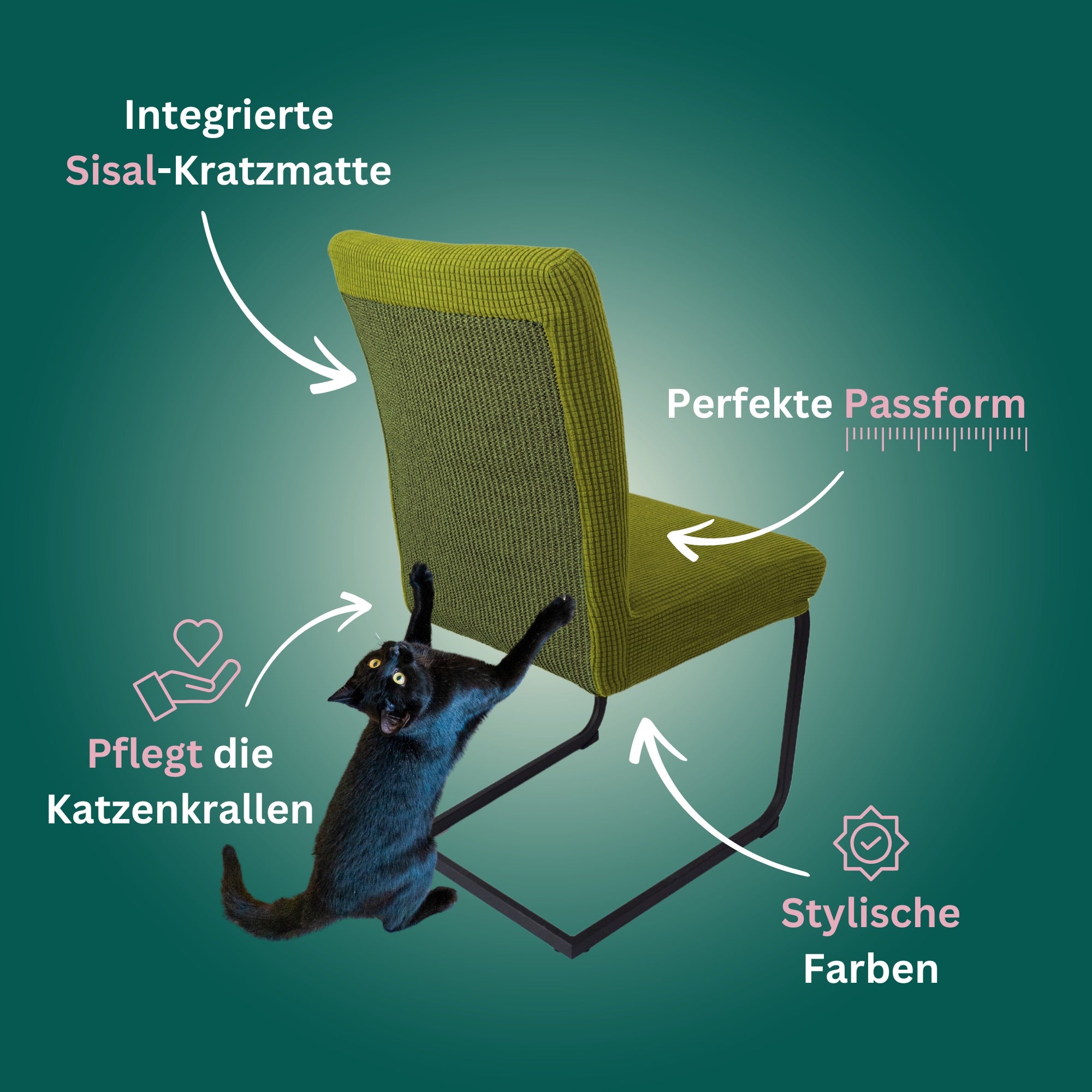 Premium Stuhlhusse mit integrierter Sisal Kratzmatte