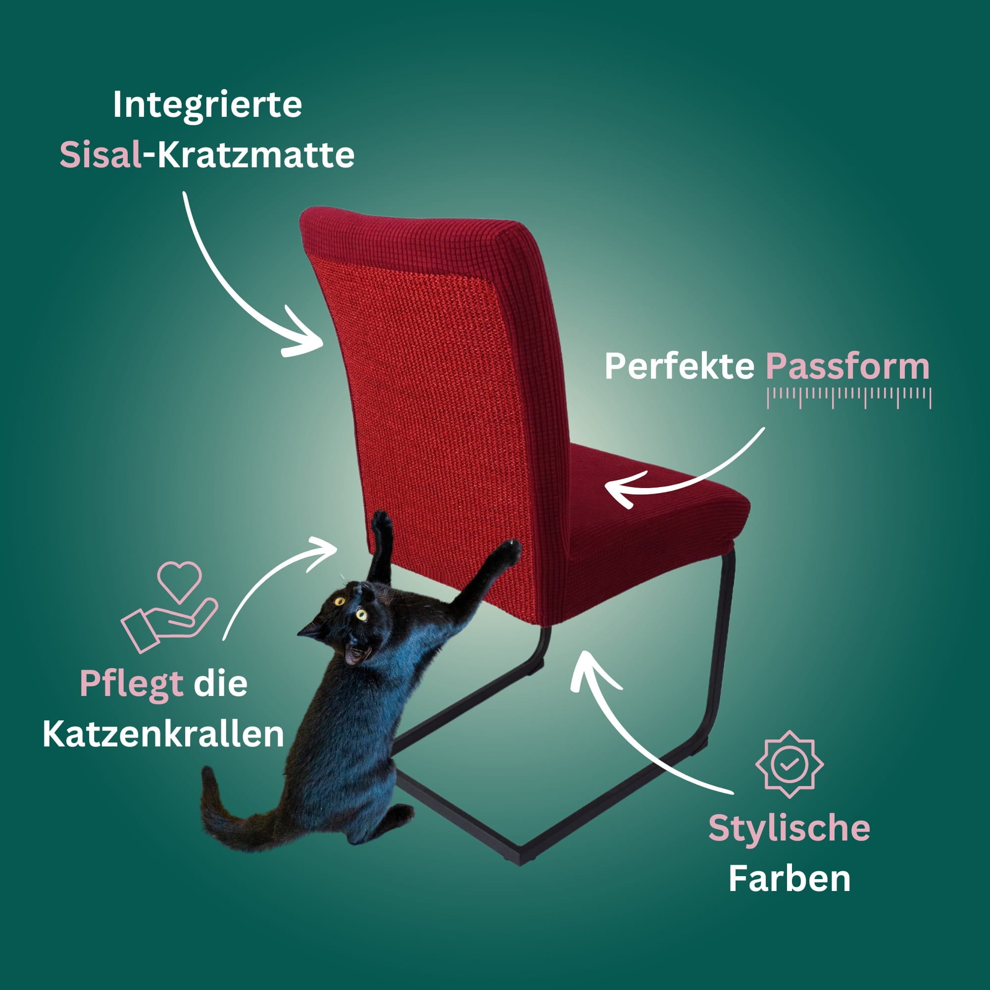 Premium Stuhlhusse mit integrierter Sisal Kratzmatte