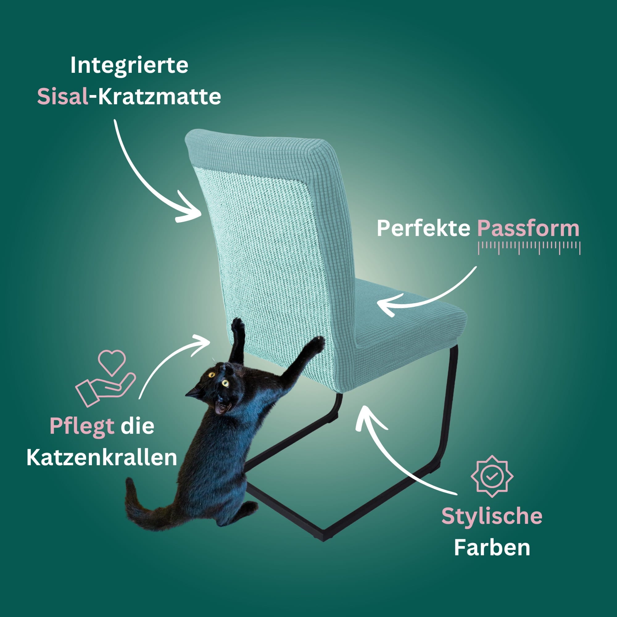 Premium Stuhlhusse mit integrierter Sisal Kratzmatte