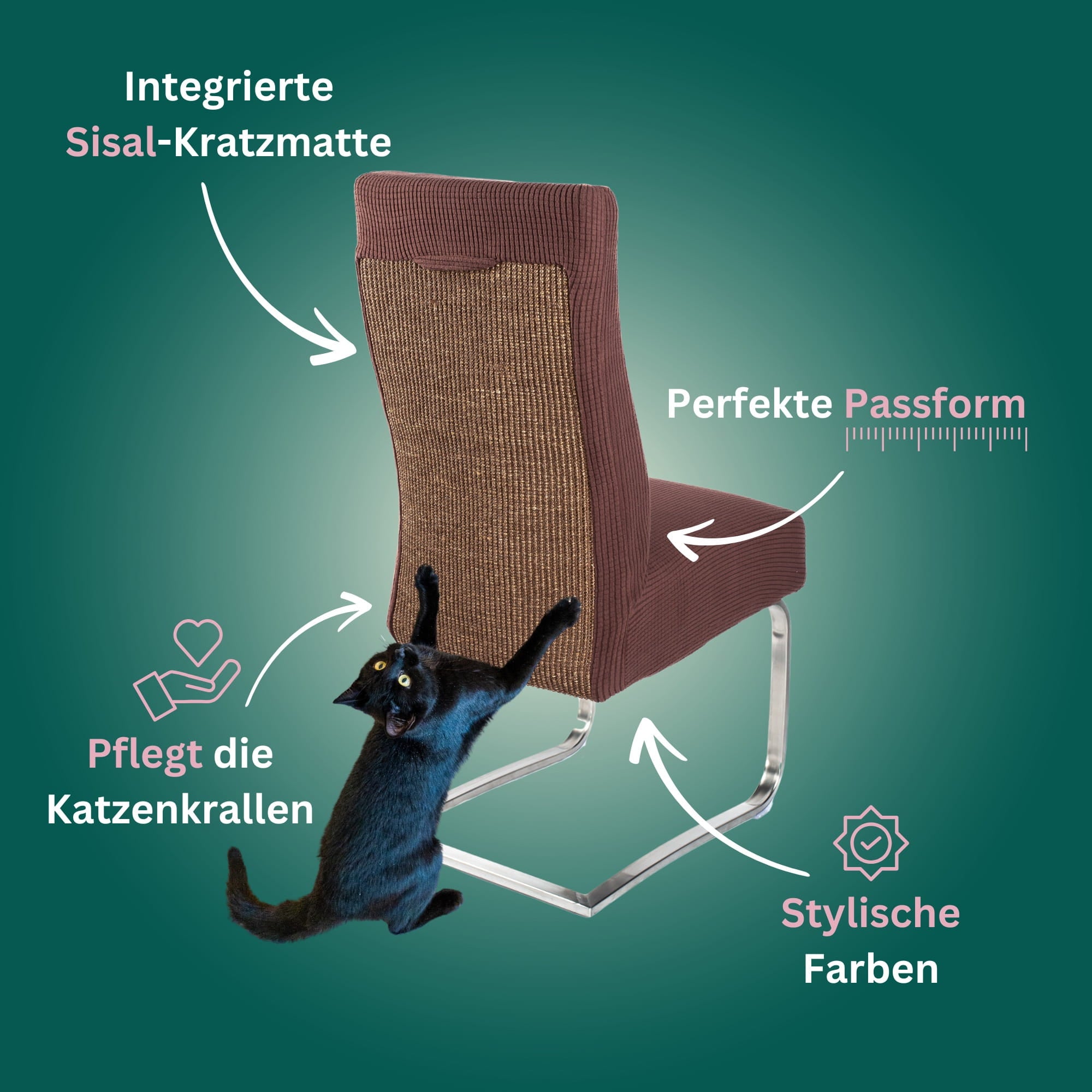 Premium Stuhlhusse mit integrierter Sisal Kratzmatte