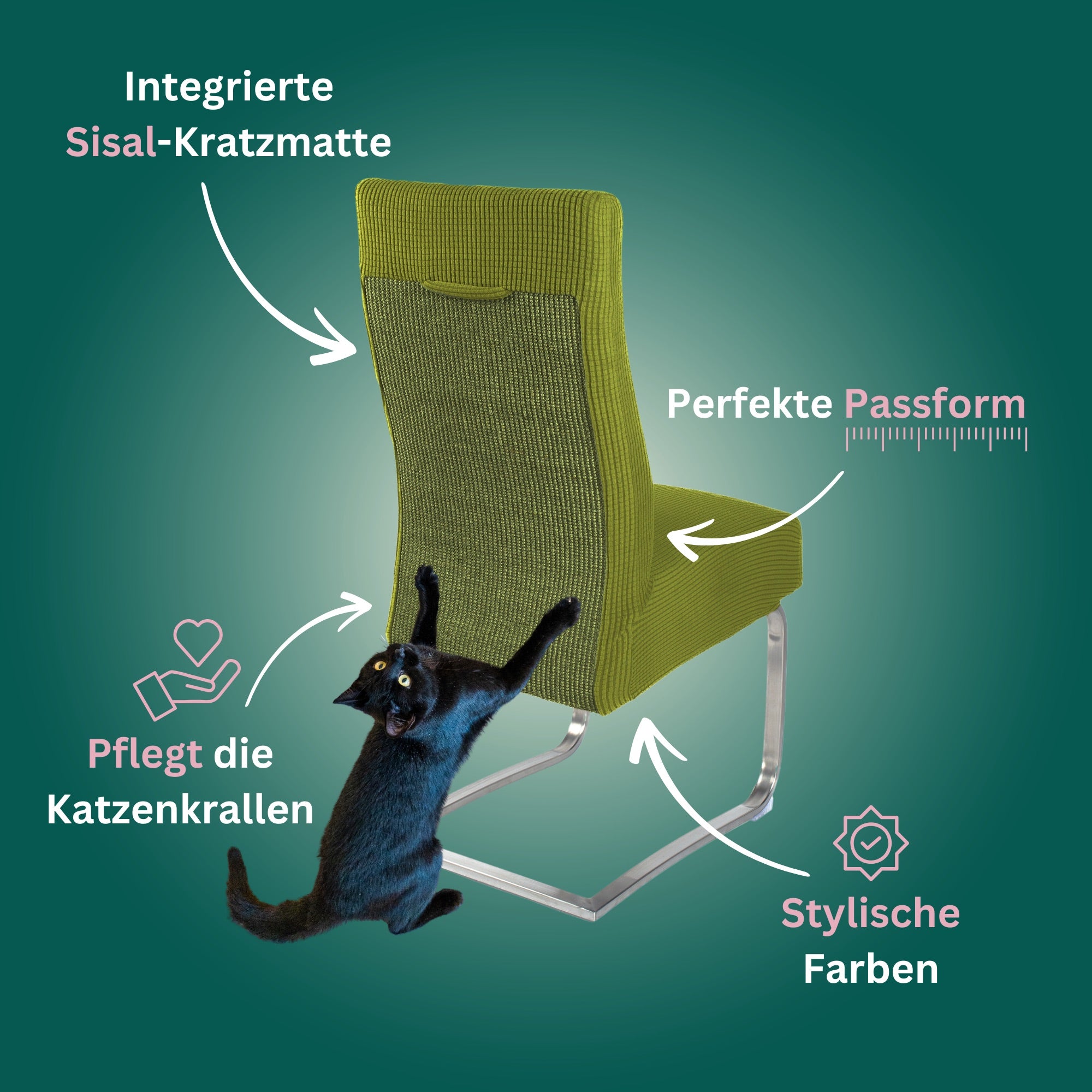 Premium Stuhlhusse mit integrierter Sisal Kratzmatte