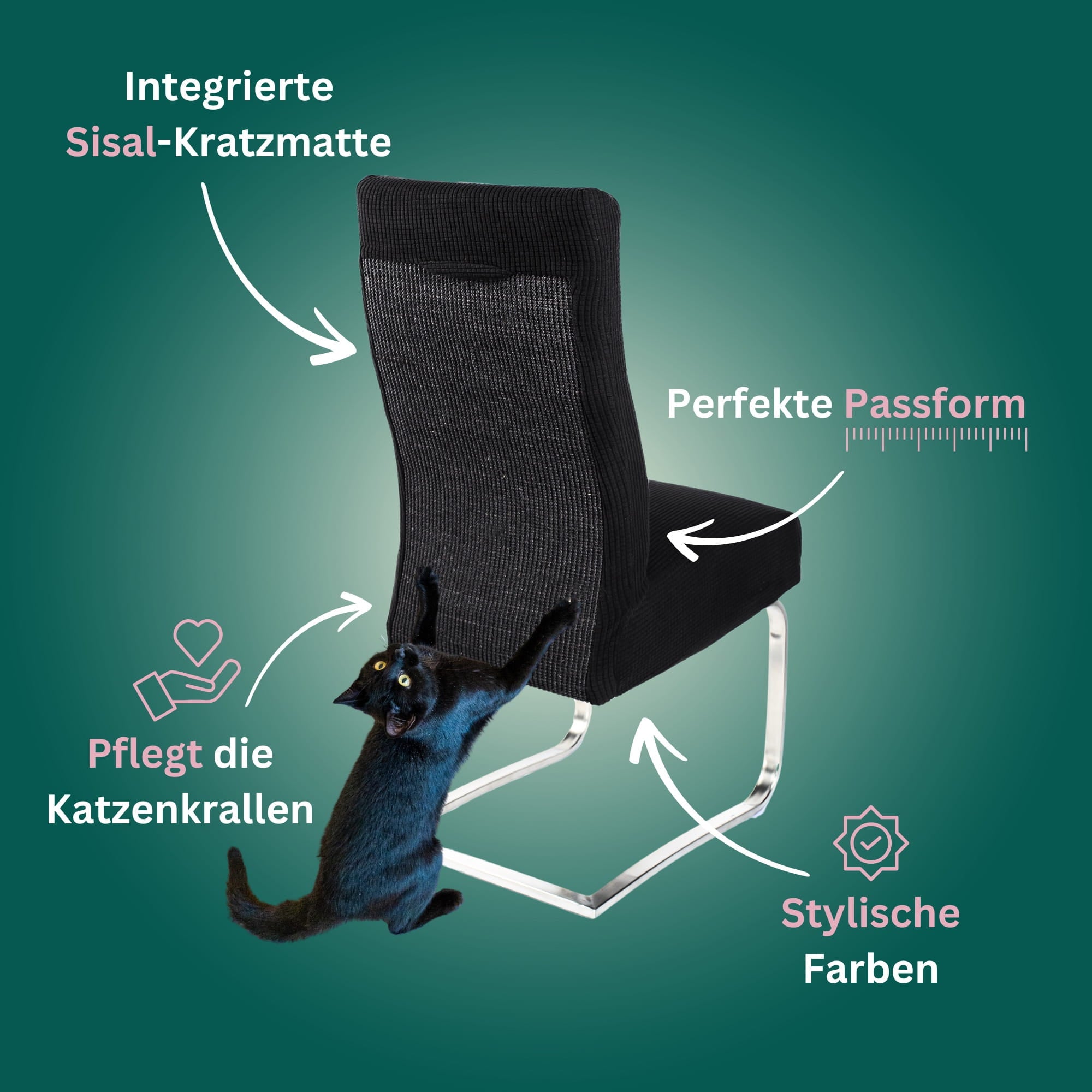 Premium Stuhlhusse mit integrierter Sisal Kratzmatte