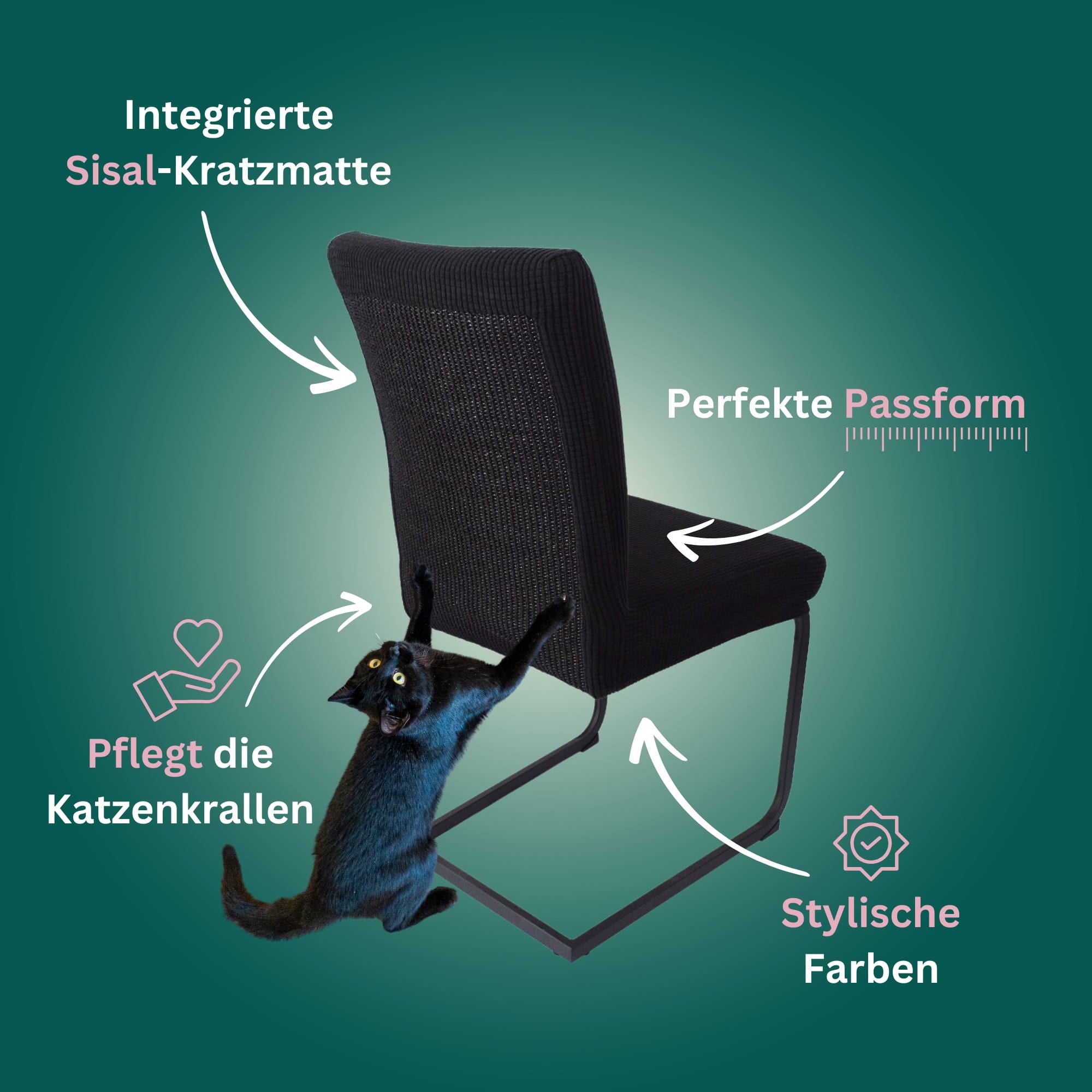 Premium Stuhlhusse mit integrierter Sisal Kratzmatte