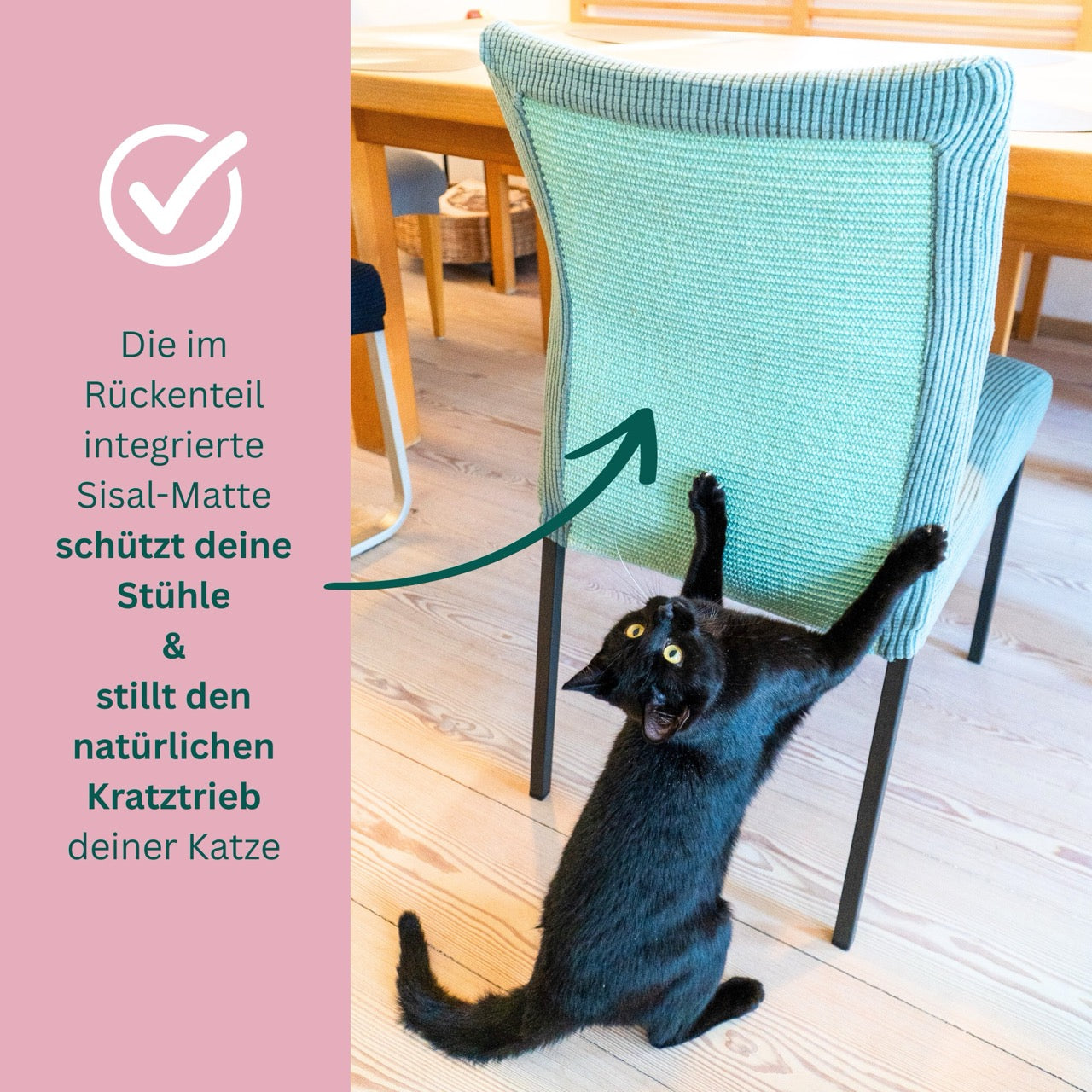 Premium Stuhlhusse mit integrierter Sisal Kratzmatte
